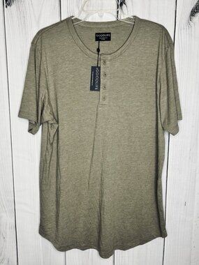 Goodlife Scallop Short Sleeve Henley Size XL Timber Green NWT USA